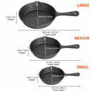 Cast Iron Skillet Set of 3 — Pre-Seasoned & Ready to Use