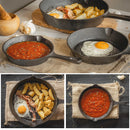 Cast Iron Skillet Set of 3 — Pre-Seasoned & Ready to Use